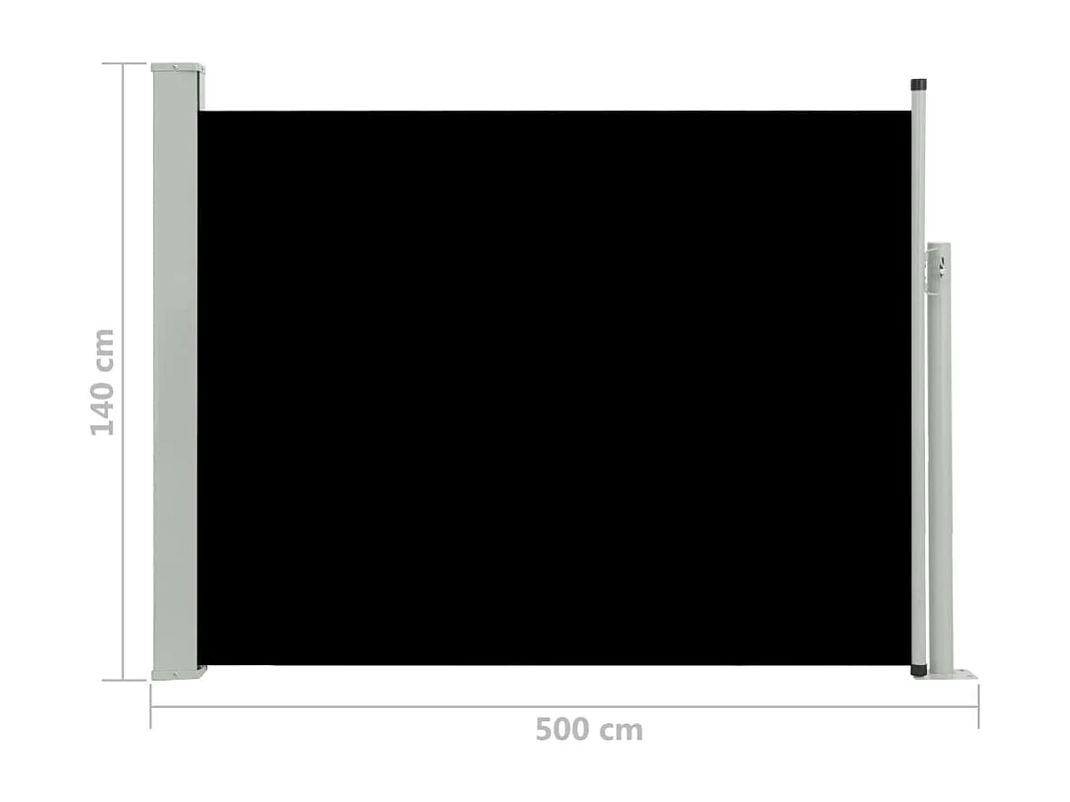 Toldo de terraza lateral retráctil 140 x 500 cm negro 02_0007259