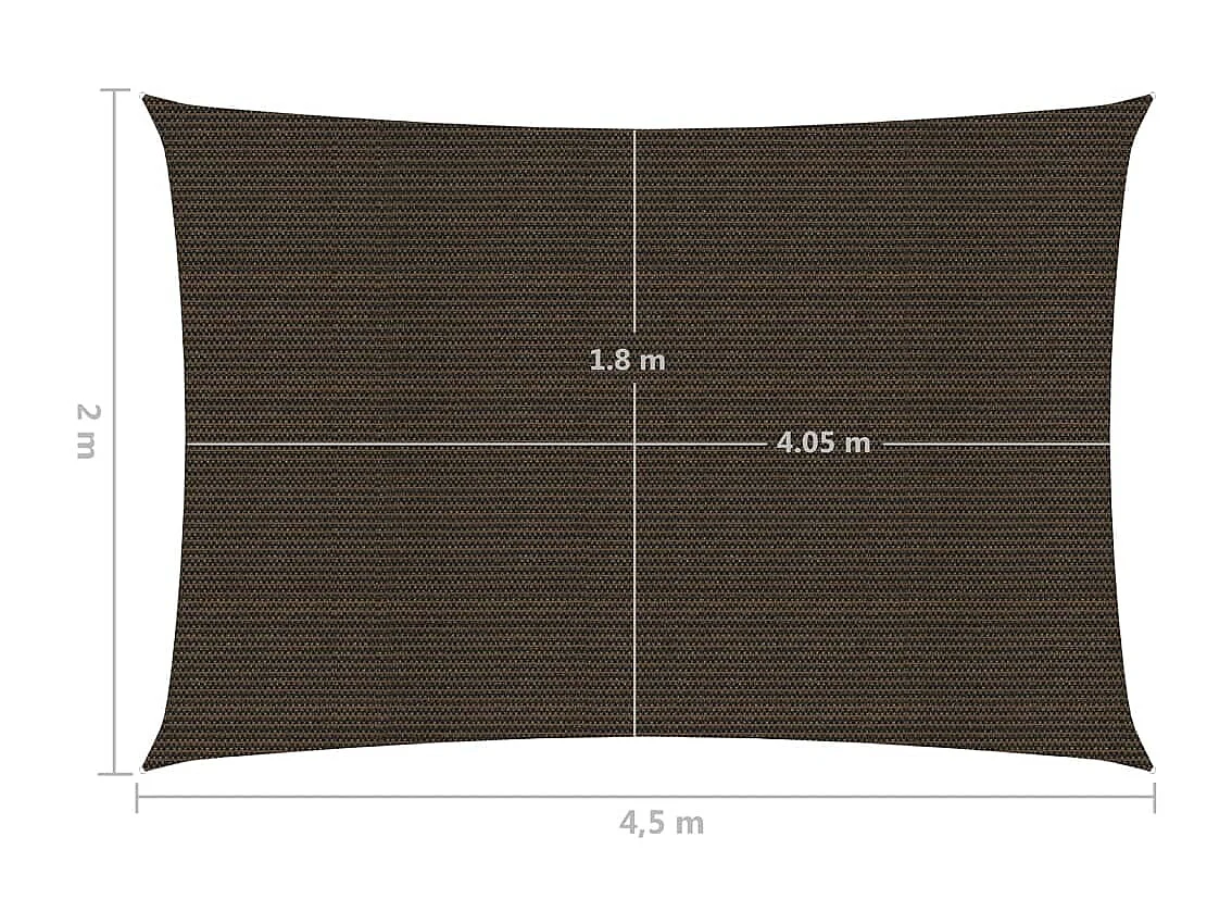 Voile toile d'ombrage parasol marron 450 x 200 x 200 cm 02_0009143
