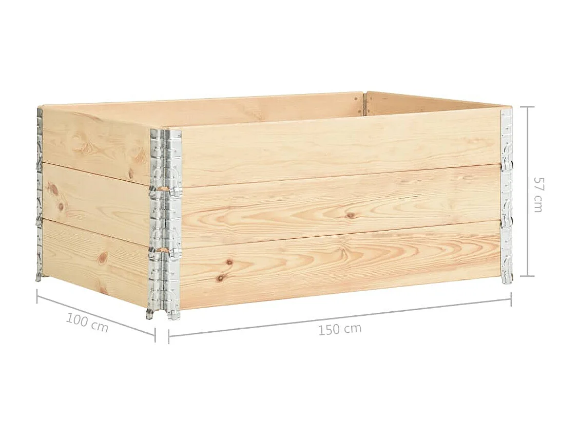 Fioriere rialzate 3 pz 100 x 150 cm in legno massello di pino 02_0000889