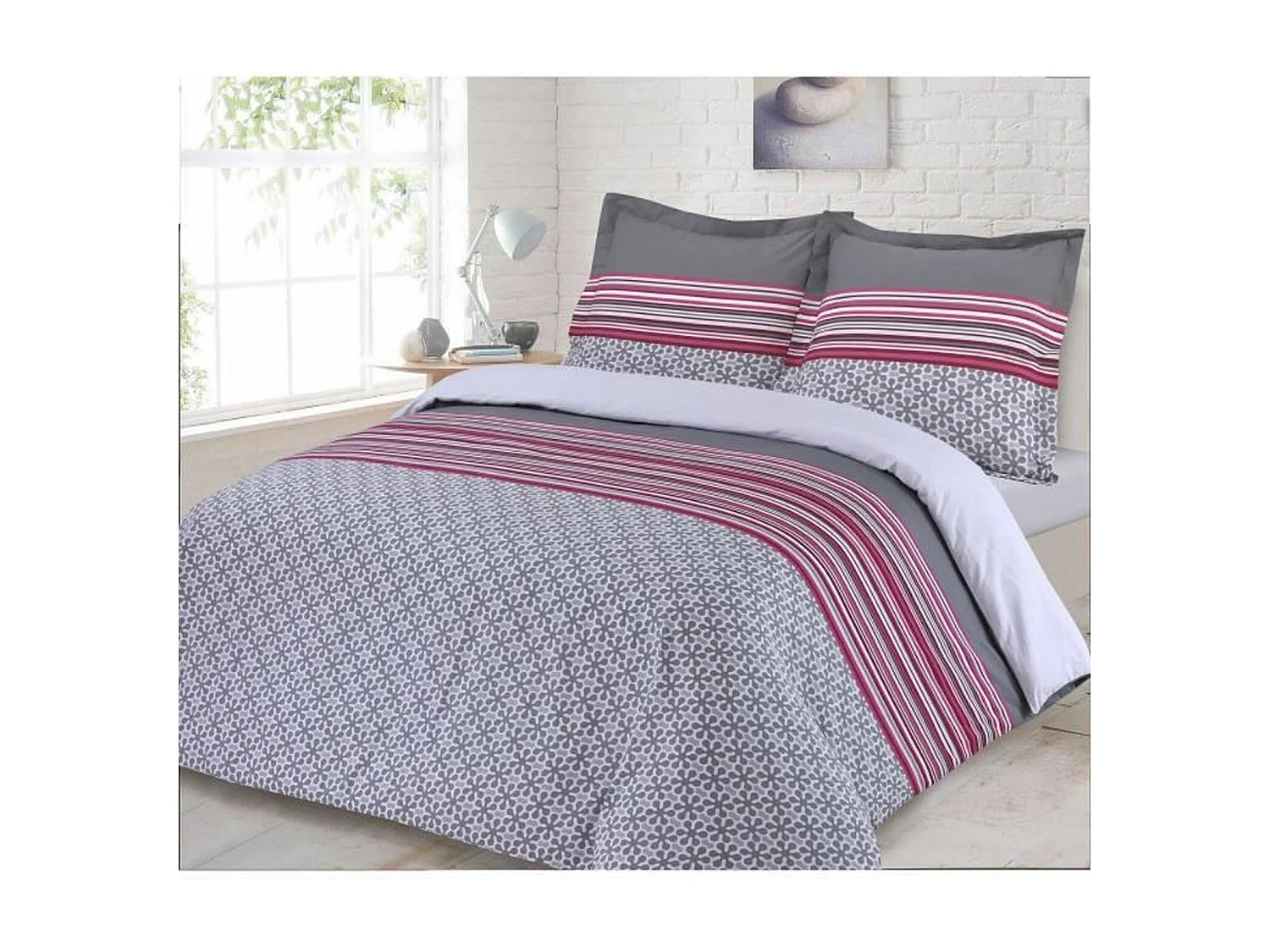 Parure de couette - 1 Housse de couette 220 x 240 cm + 2 Taies d'Oreillers 65 x 65 cm