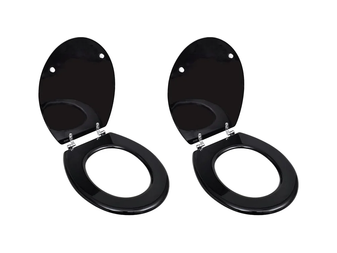 Lot de deux sièges effet bois noire 45 x 36 x 5 cm 02_0002945