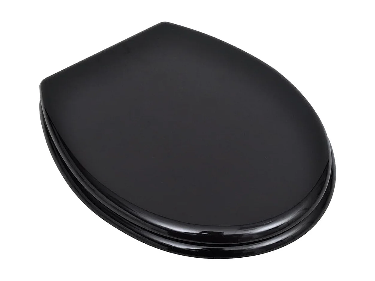 Conjunto de dois assentos com tampo de sanita com revestimento em MDF Preto 02_0002945