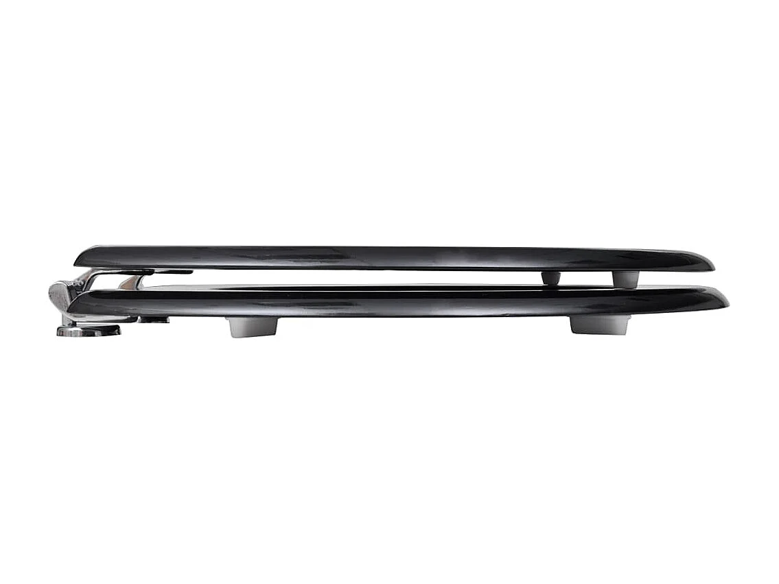 Conjunto de dois assentos com tampo de sanita com revestimento em MDF Preto 02_0002945