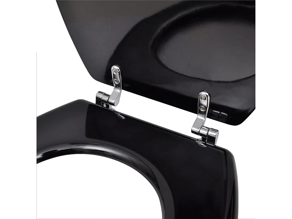 Conjunto de dois assentos com tampo de sanita com revestimento em MDF Preto 02_0002945