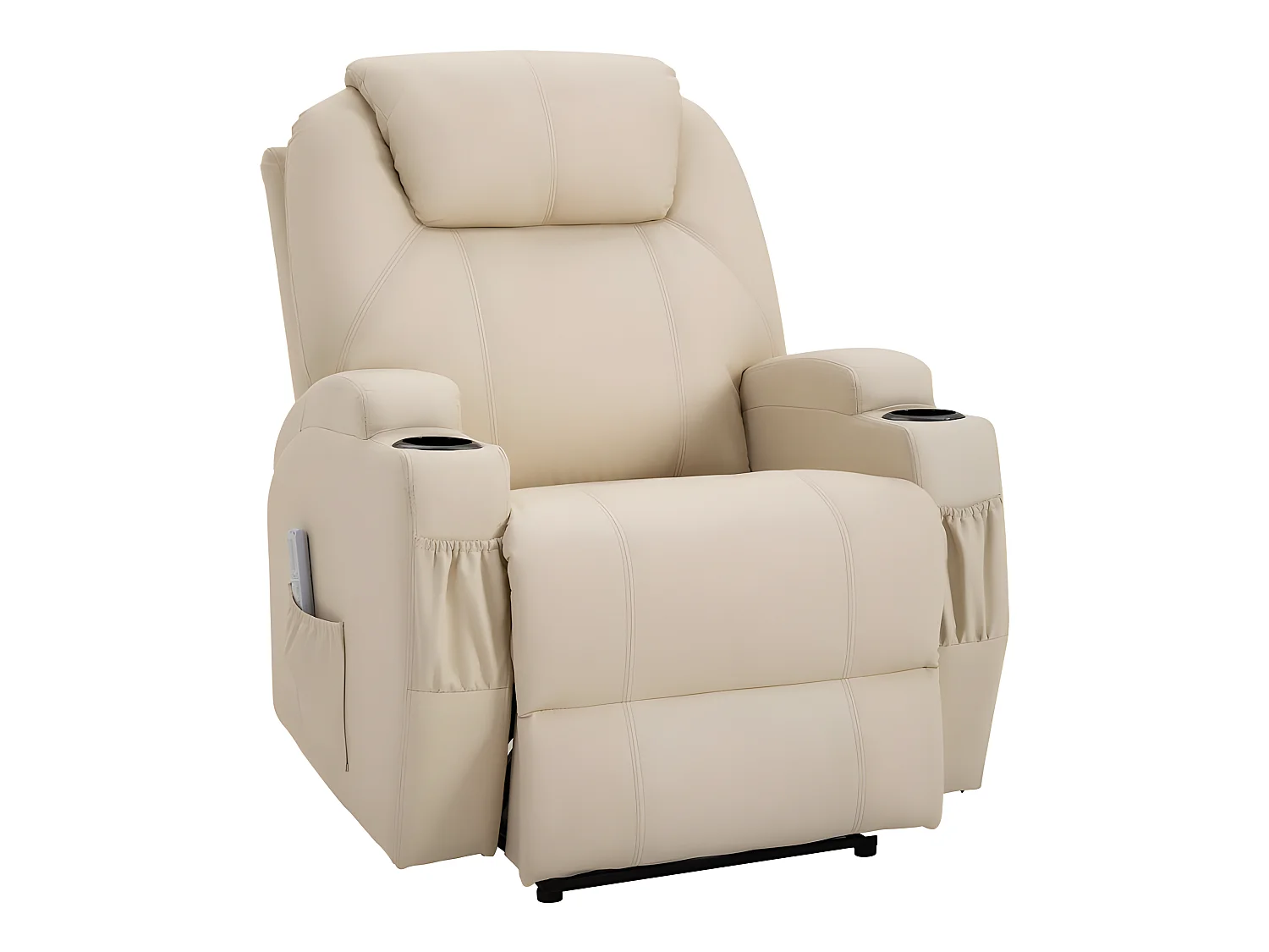 Fauteuil de relaxation éléctrique massant inclinable CHARLOTTE Crème