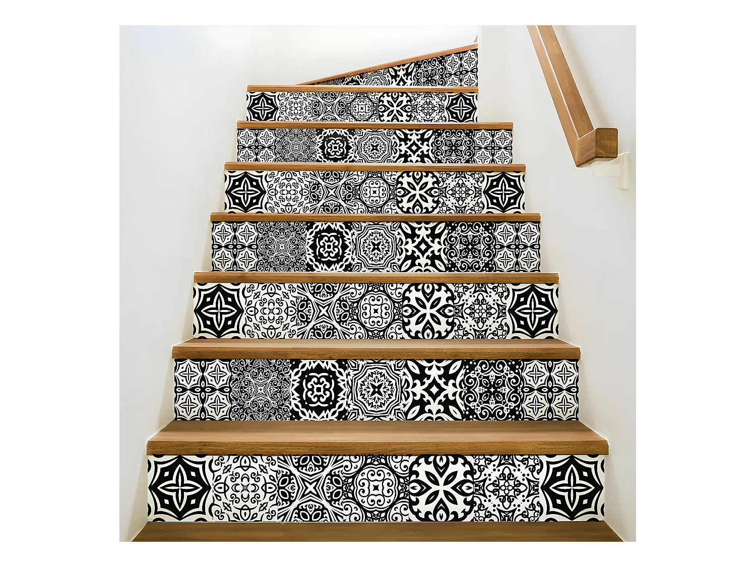 Stickers adhésifs escalier carrelages contremarche - LIANA - 2 bandes de 16.5x115.5cm