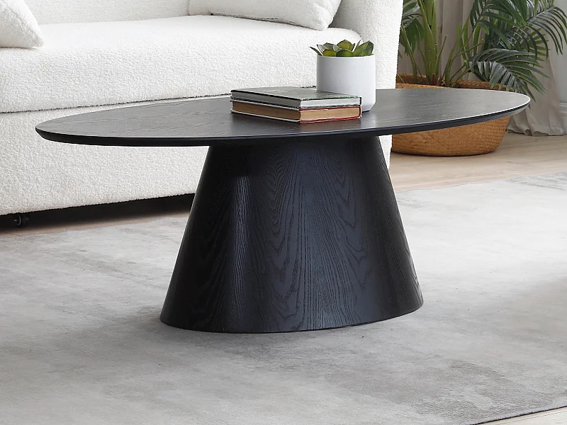 Table basse placage frêne - Noir - ANTELADA