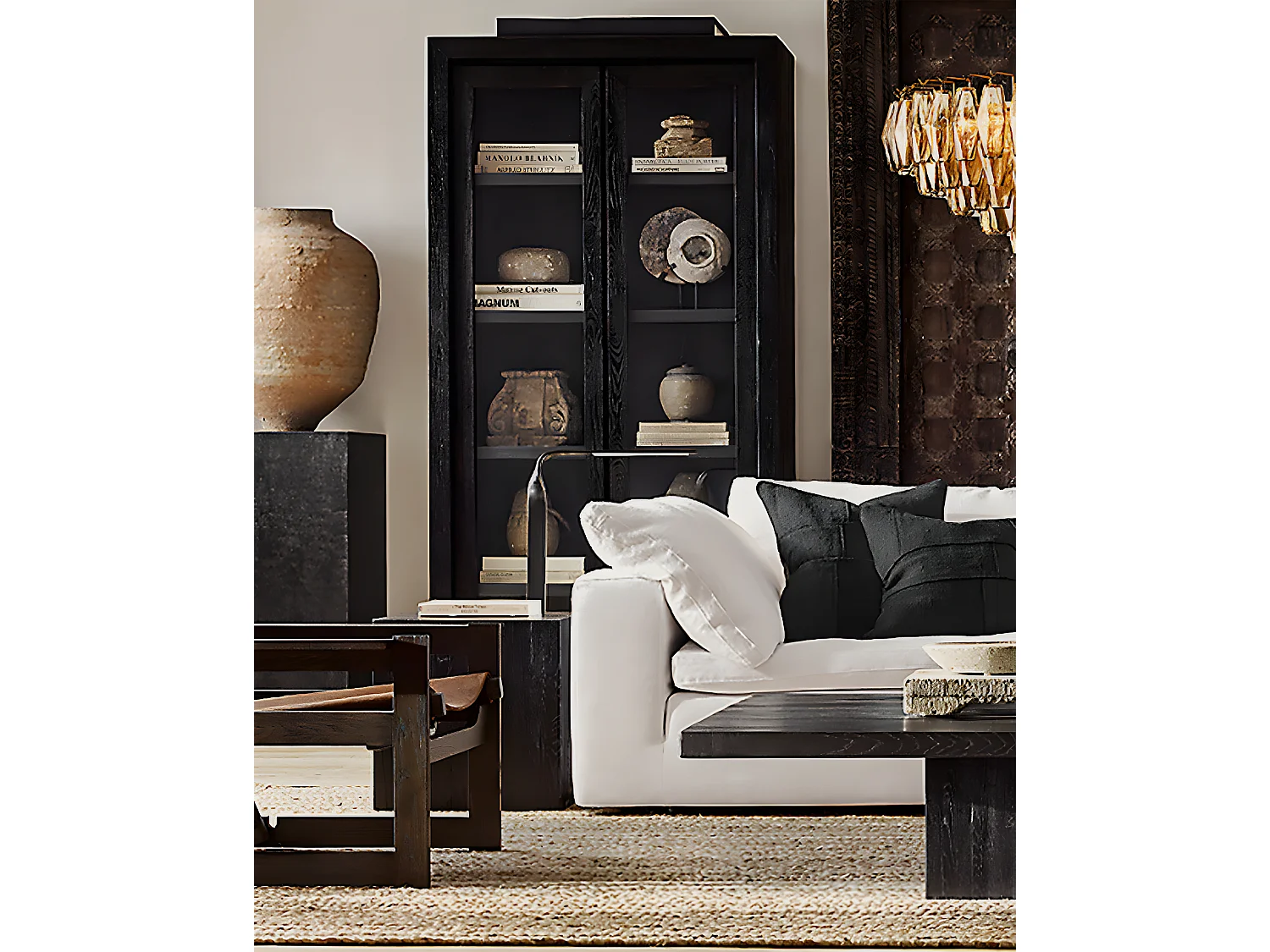 Cloud - Canapé d'angle modulable en lin blanc