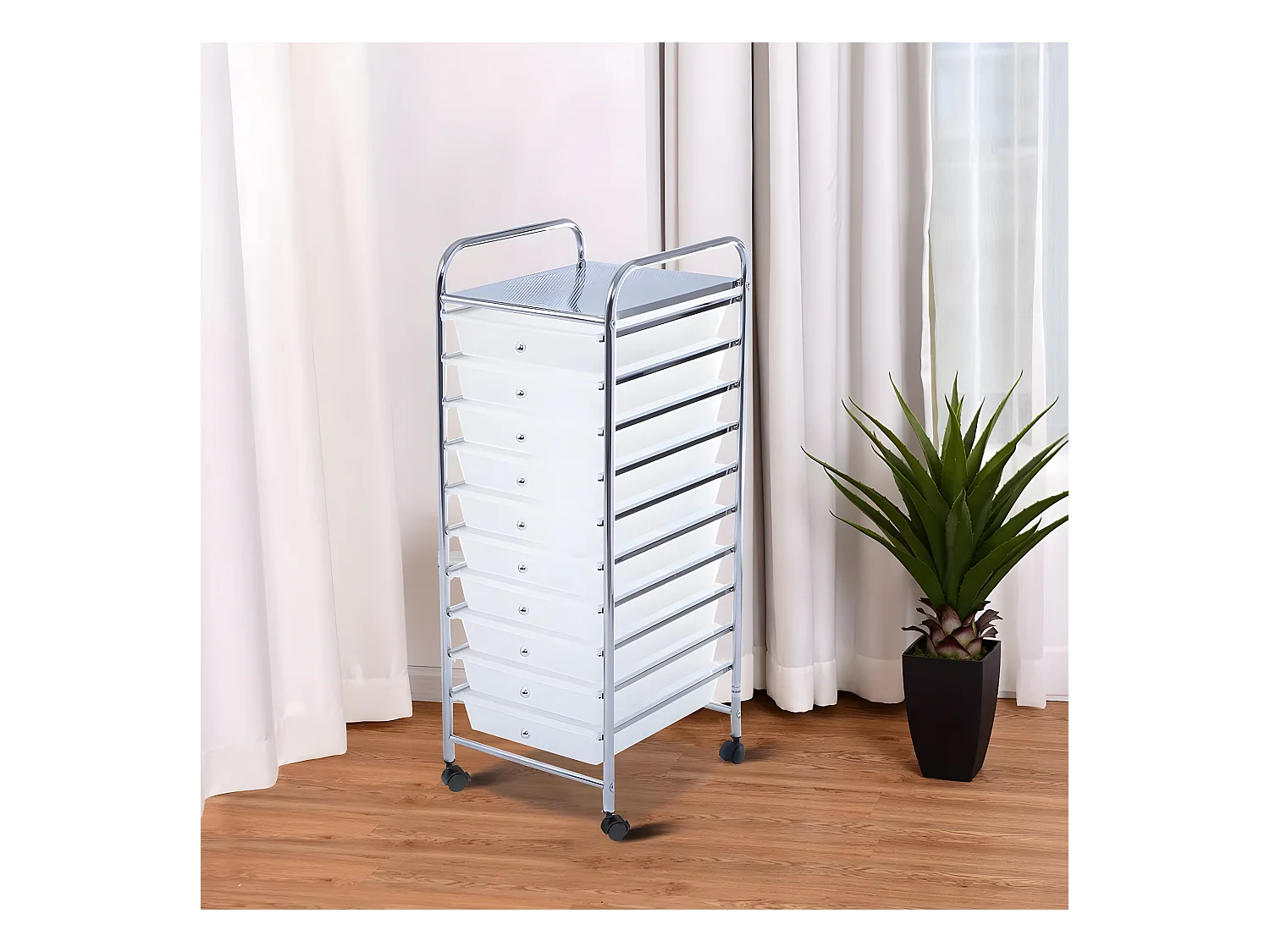 Tour de rangement plastique à tiroirs rangement 32.5 x 37 x 86 cm