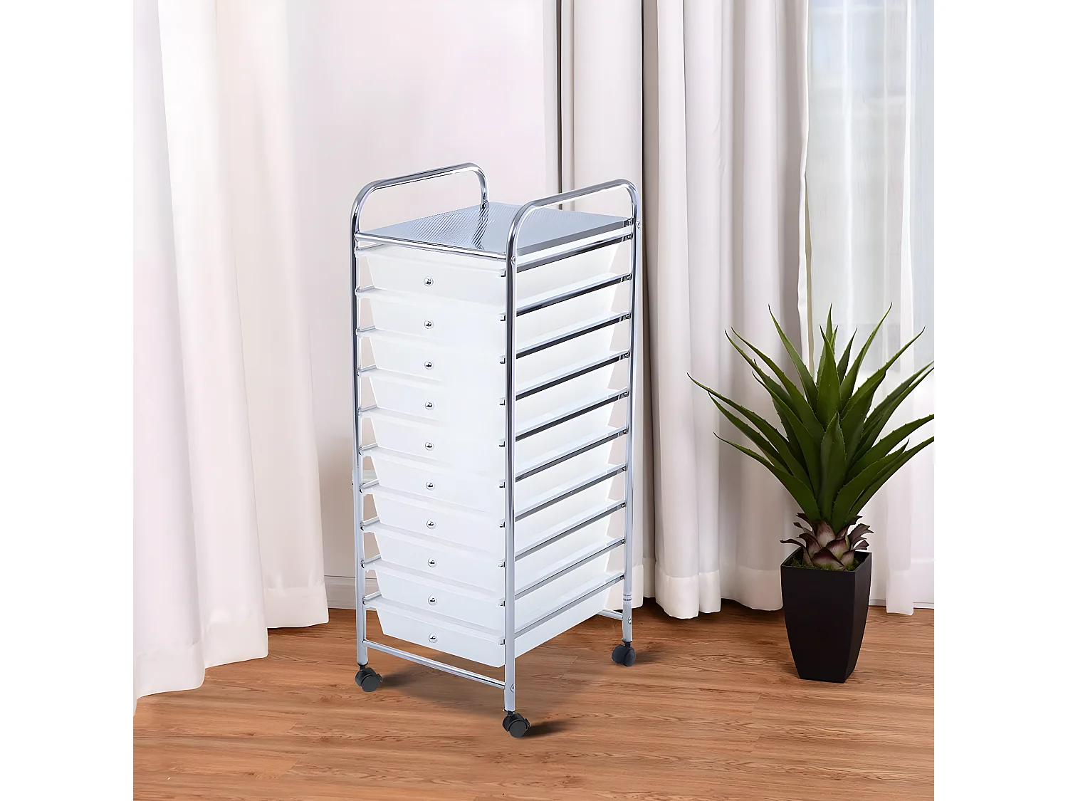 Tour de rangement plastique à tiroirs rangement 32.5 x 37 x 86 cm