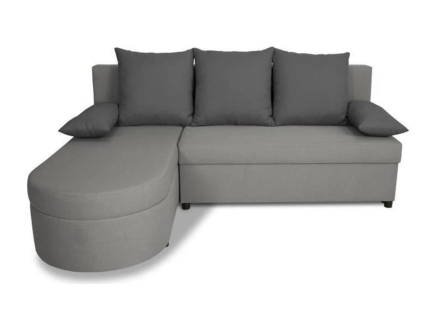 JEN 3-zits omkeerbare hoekbank - Grijze stof - 196 x 88 x 159 cm