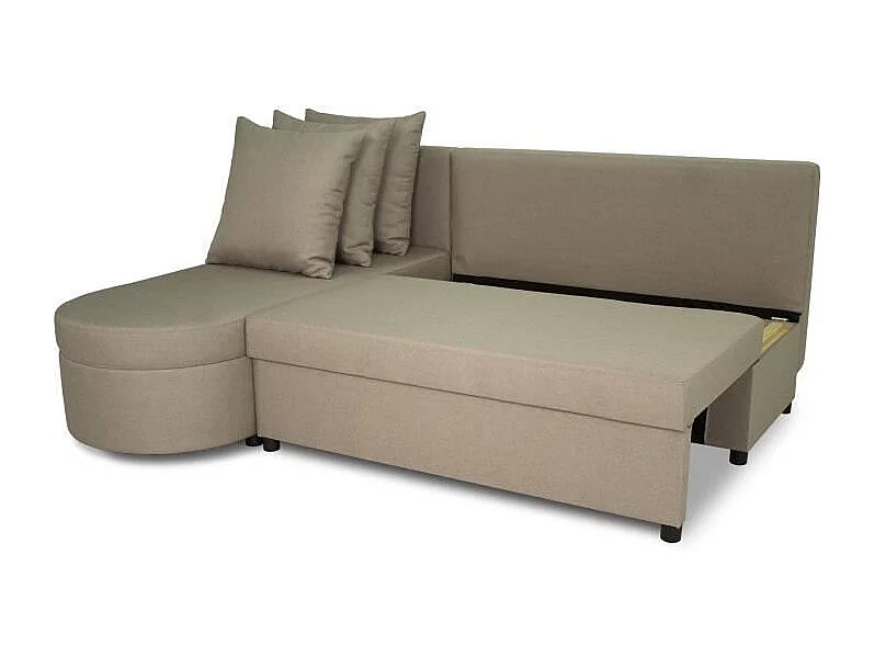 JEN 3-zits omkeerbare hoekbank - Beige stof - 196 x 88 x 159 cm