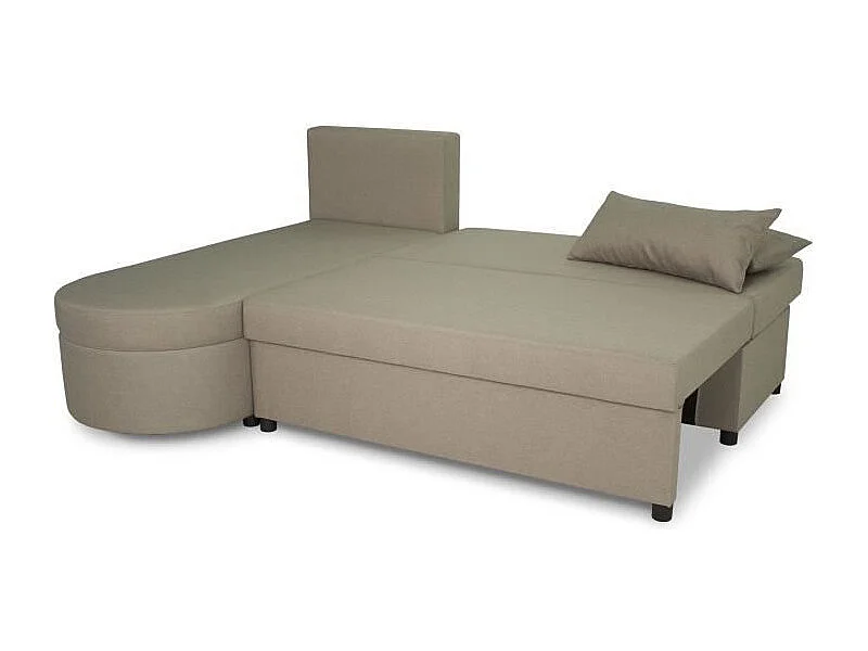 JEN 3-zits omkeerbare hoekbank - Beige stof - 196 x 88 x 159 cm