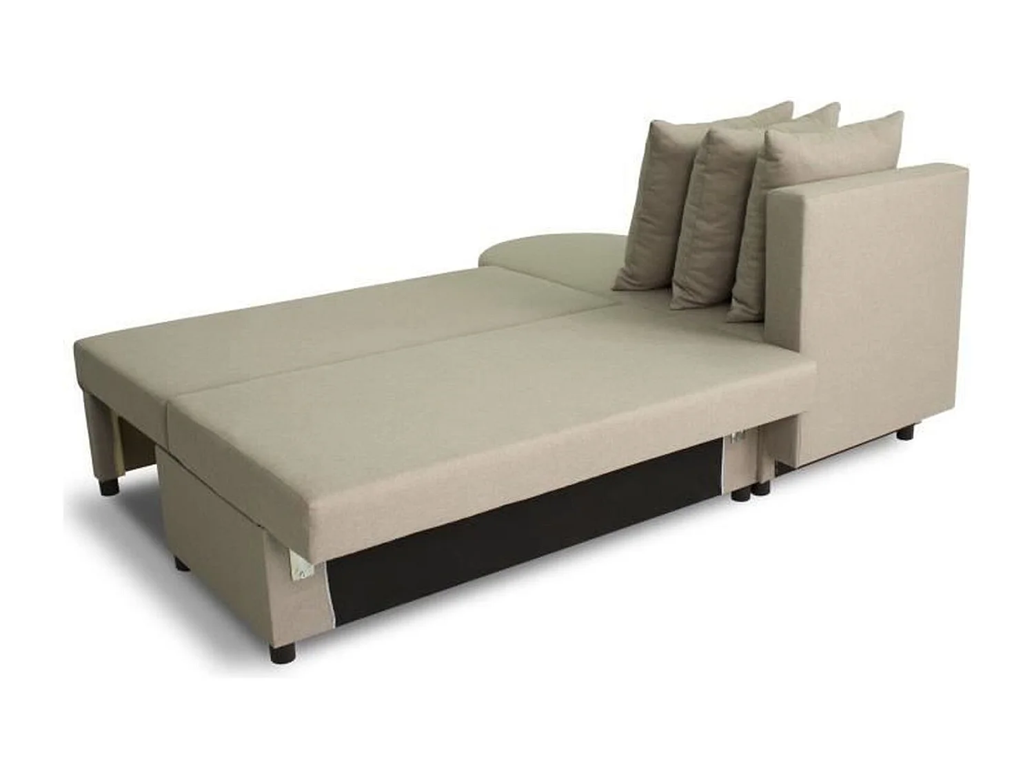 Canapé d'angle convertible réversible 3 places JEN - Tissu Beige - 196 x 88 x 159 cm