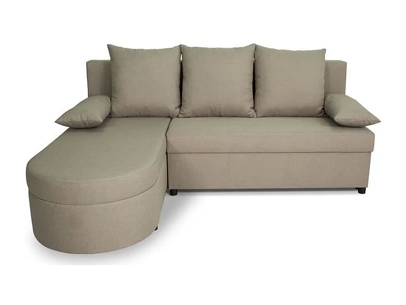 JEN 3-zits omkeerbare hoekbank - Beige stof - 196 x 88 x 159 cm