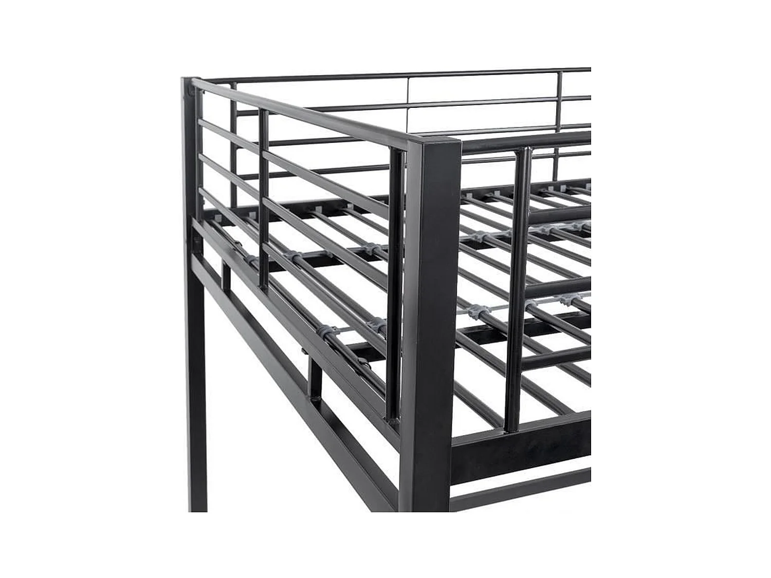 Litera OXFORD con Escritorio Integrado de Metal Negro 140x190 cm - Somier Incluido