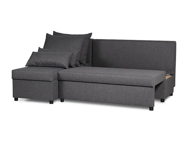 Omkeerbare hoekbank – Grijze stof – 192 x 143 x 79 cm