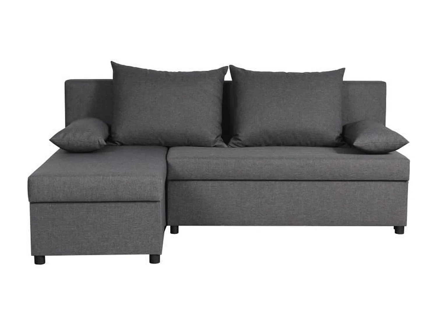 Canapé clic-clac – Tissu Gris – L 192 x P 143 x H 79 cm – JOSS - Fabriqué en Ukraine
