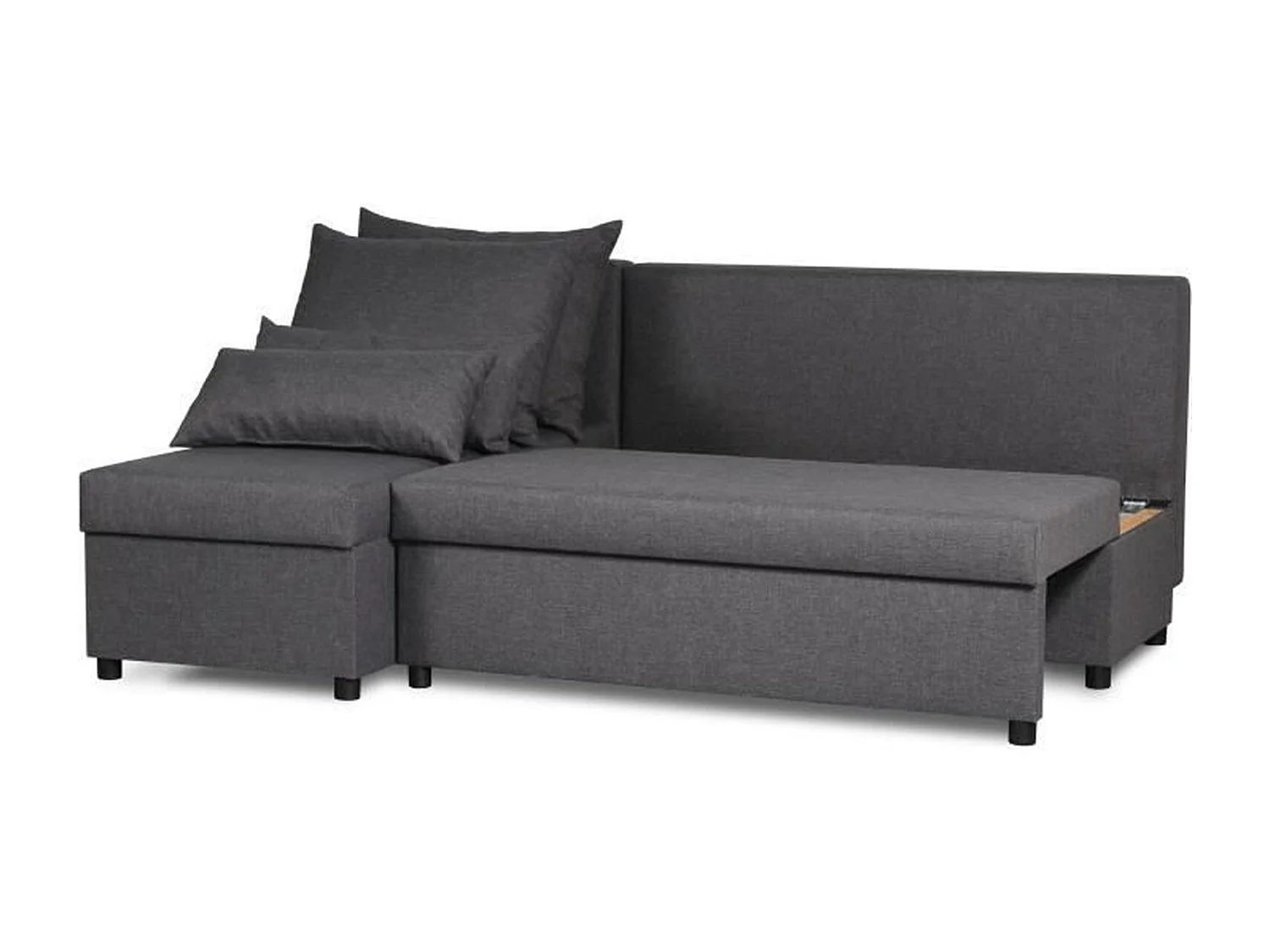 Omkeerbare hoekbank – Grijze stof – 192 x 143 x 79 cm