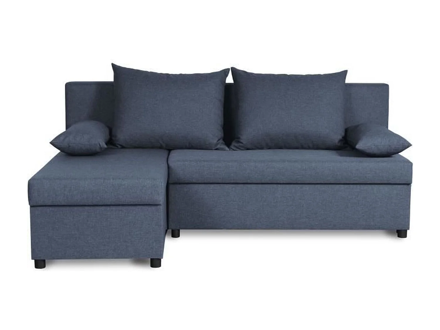 Omkeerbare hoekbank – Blauwe stof – 192 x 143 x 79 cm