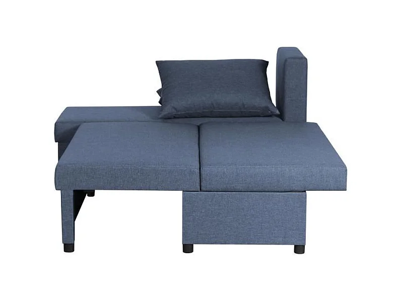 Canapé d'angle réversible – Tissu Bleu – 192 x 143 x 79 cm