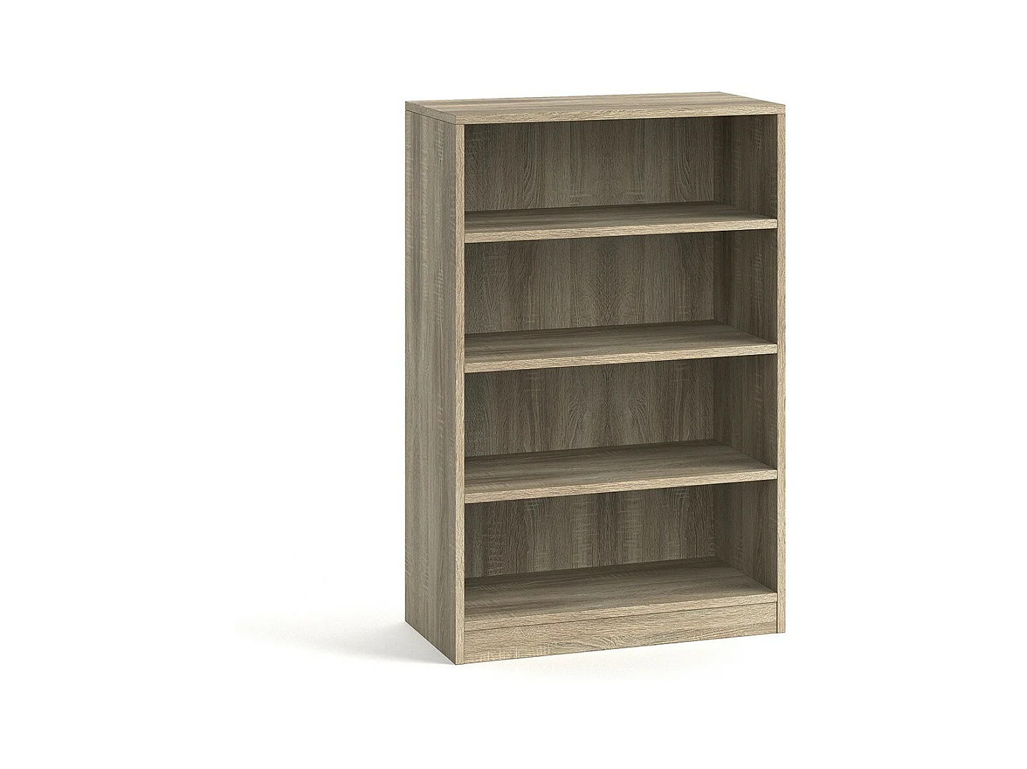 Bibliothèque large design 3 étagères, coloris chêne clair collection TOLLY