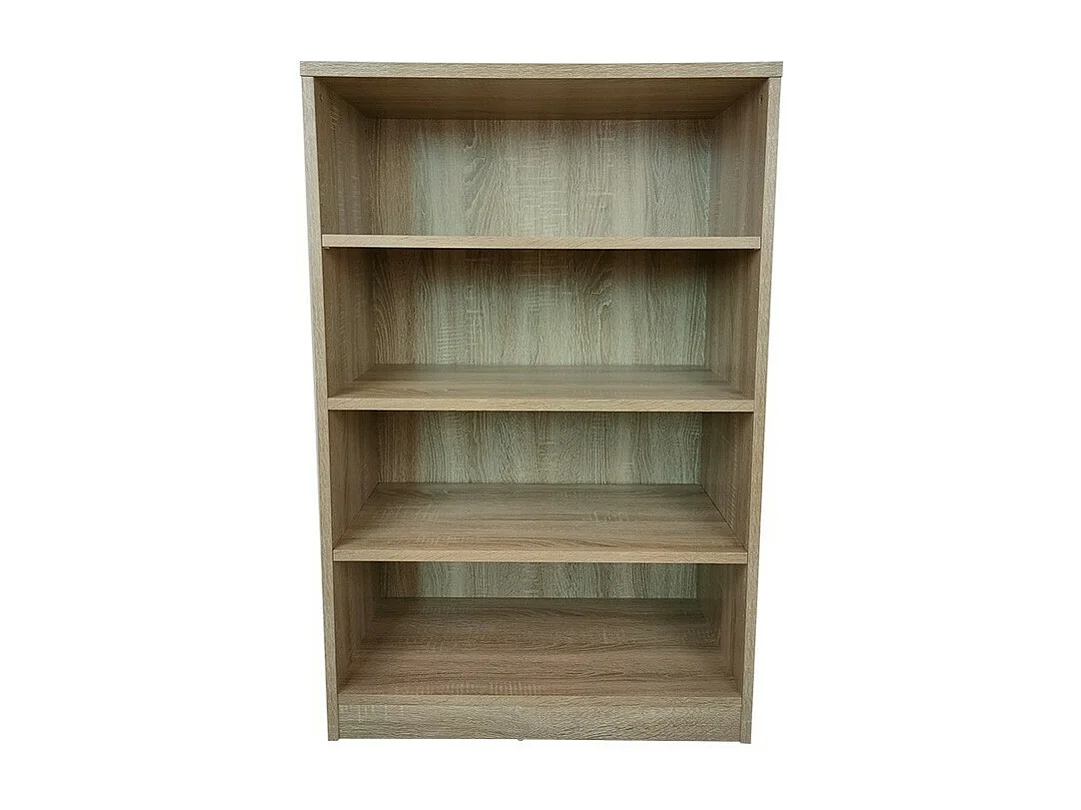 Bibliothèque large design 3 étagères, coloris chêne clair collection TOLLY