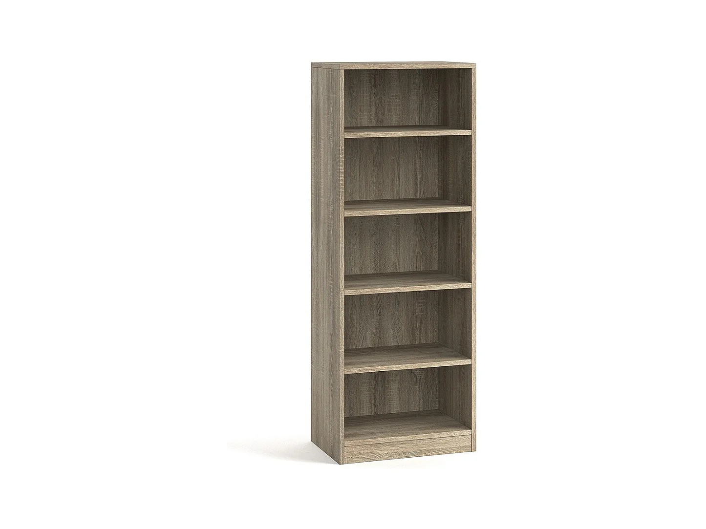 Bibliothèque design 4 étagères, coloris chêne clair collection TOLLY