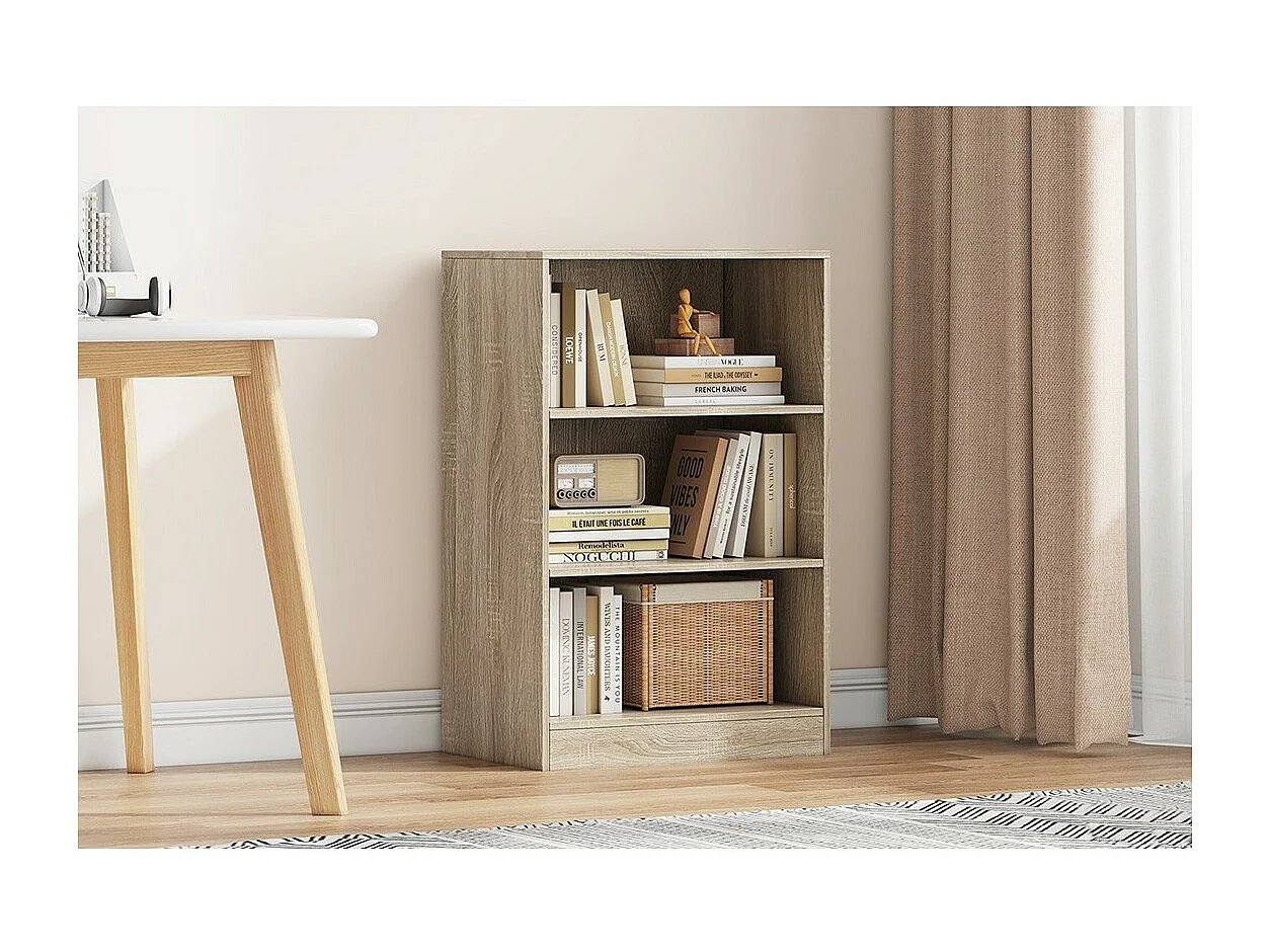 Petite bibliothèque design 2 étagères, coloris chêne clair collection TOLLY