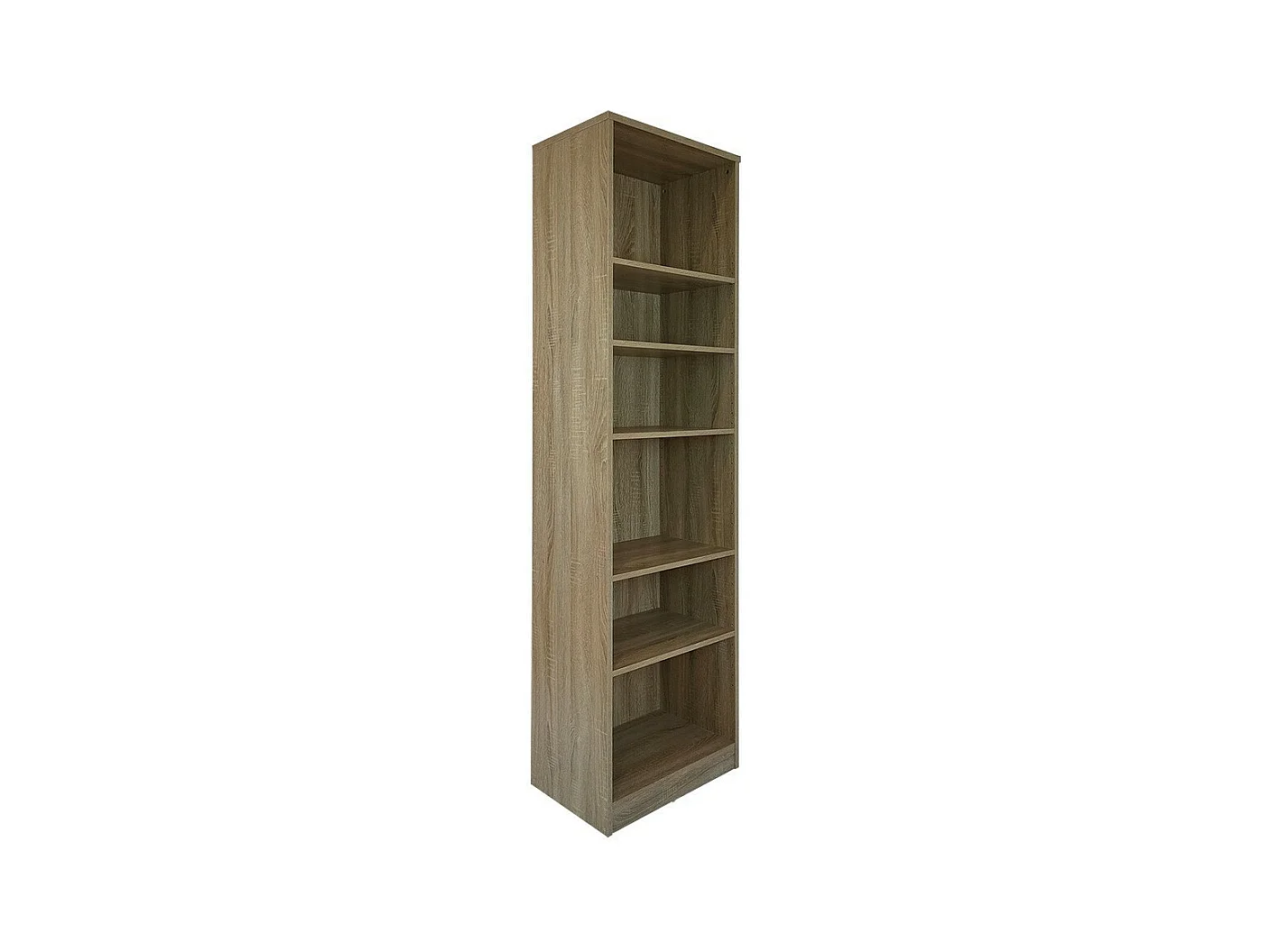Bibliothèque design 5 étagères, coloris chêne clair collection TOLLY