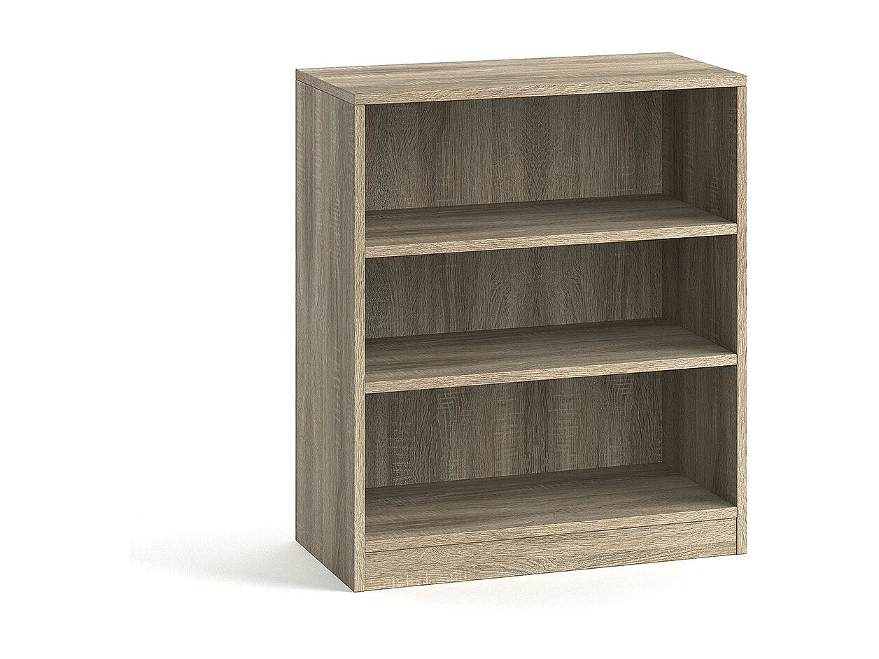 Bibliothèque large design 2 étagères, coloris chêne clair collection TOLLY