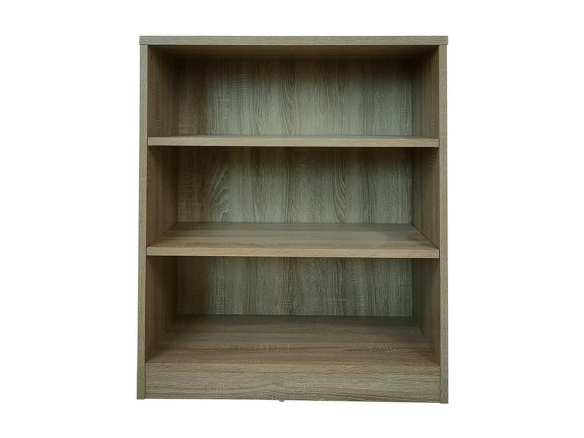 Bibliothèque large design 2 étagères, coloris chêne clair collection TOLLY