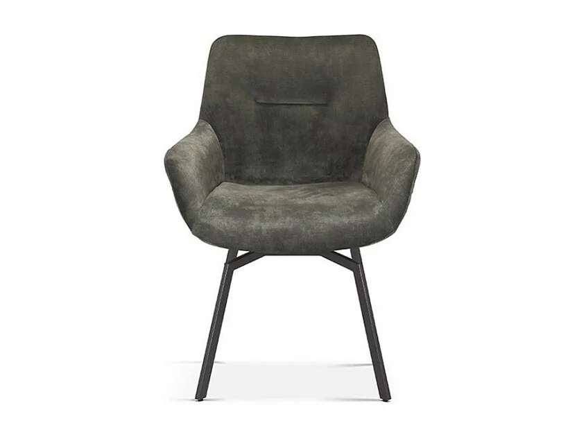 Draaibare MADO Stoel in Groen Fluweel, afmetingen H84 x B63 x D63, ideaal voor uw keuken of eetkamer.