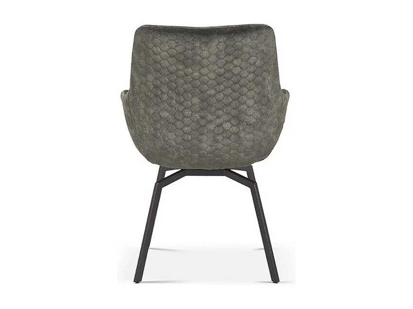 Draaibare MADO Stoel in Groen Fluweel, afmetingen H84 x B63 x D63, ideaal voor uw keuken of eetkamer.