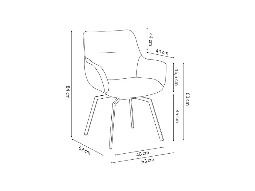 Draaibare MADO Stoel in Groen Fluweel, afmetingen H84 x B63 x D63, ideaal voor uw keuken of eetkamer.