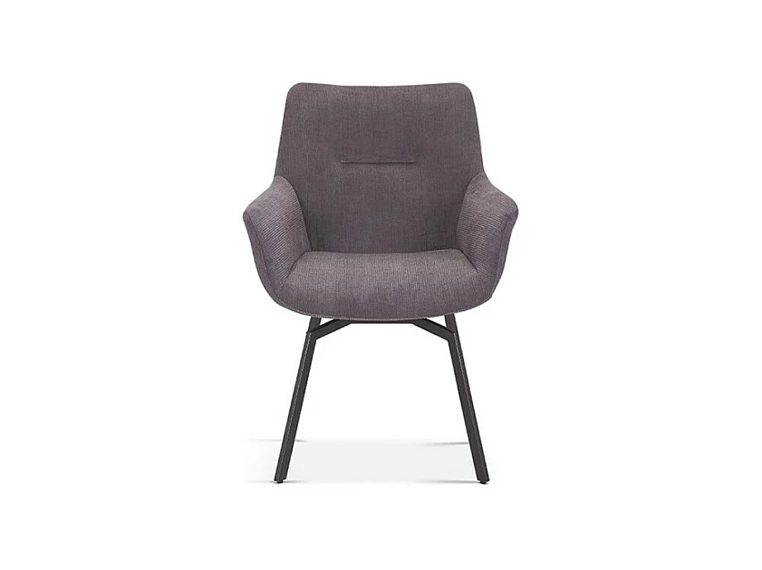 Chaise MADO Pivotant Velours côtelé Gris, dimension H84 x L63 x P63, idéal pour votre cuisine ou salle à manger