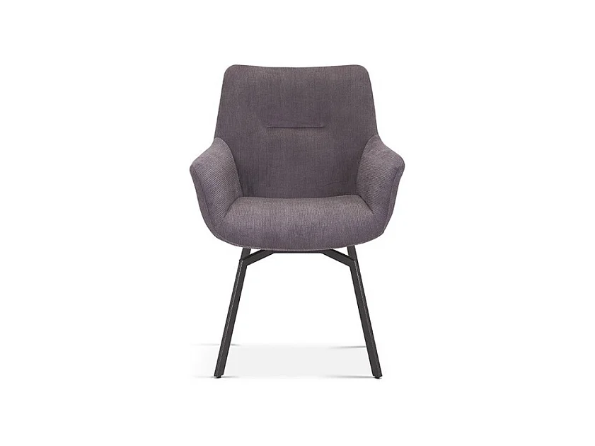 Chaise MADO Pivotant Velours côtelé Gris, dimension H84 x L63 x P63, idéal pour votre cuisine ou salle à manger