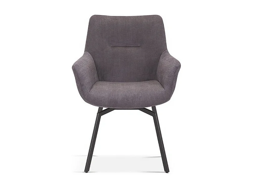 Chaise MADO Pivotant Velours côtelé Gris, dimension H84 x L63 x P63, idéal pour votre cuisine ou salle à manger