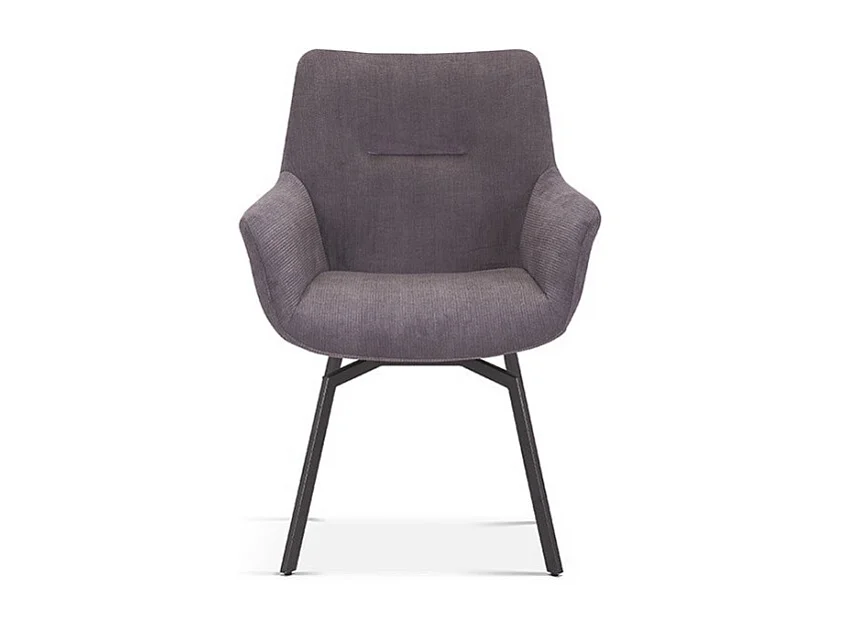 Chaise MADO Pivotant Velours côtelé Gris, dimension H84 x L63 x P63, idéal pour votre cuisine ou salle à manger