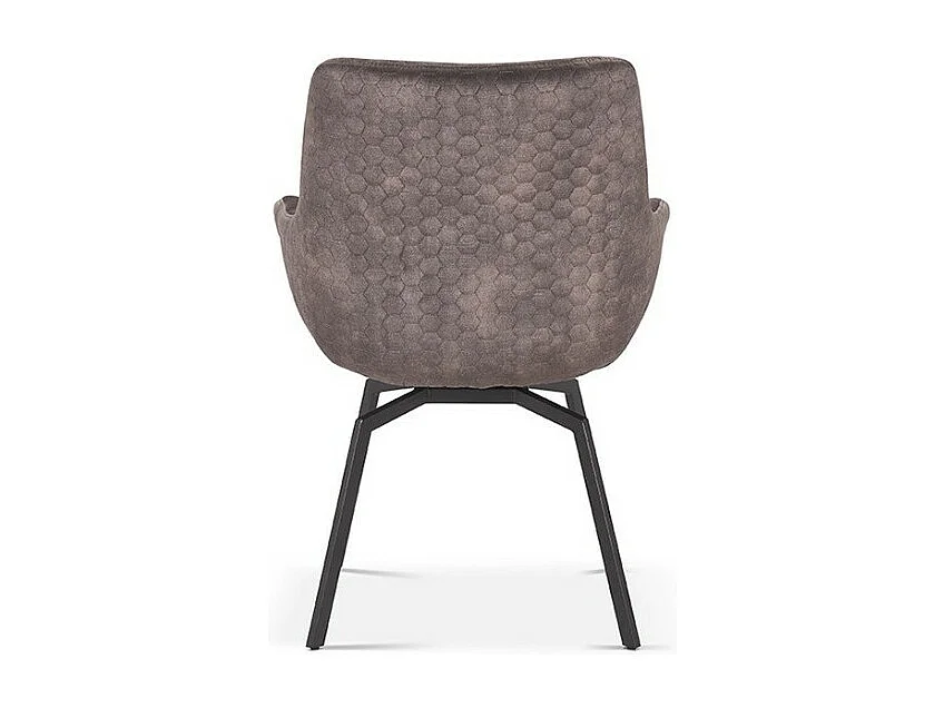 Draaibare fluwelen stoel MADO in taupe, afmetingen H84 x B63 x D63, ideaal voor uw keuken of eetkamer.