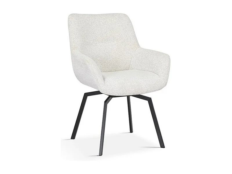 Draaibare MADO Stoel Ecru Stof, afmetingen H84 x B63 x D63, ideaal voor uw keuken of eetkamer.