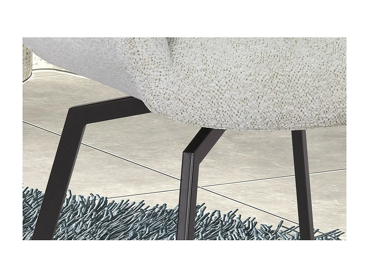 Drehstuhl MADO in Ecru-Stoff, Maße H84 x L63 x P63, ideal für Ihre Küche oder Ihr Esszimmer.