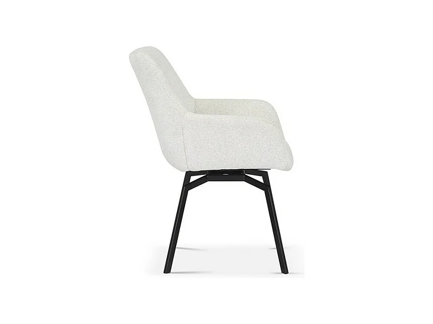 Drehstuhl MADO in Ecru-Stoff, Maße H84 x L63 x P63, ideal für Ihre Küche oder Ihr Esszimmer.