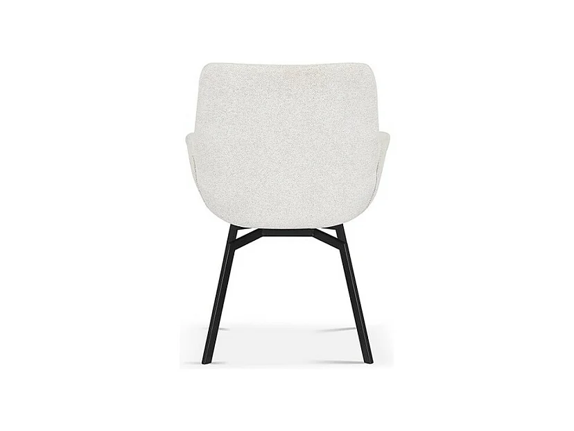 Drehstuhl MADO in Ecru-Stoff, Maße H84 x L63 x P63, ideal für Ihre Küche oder Ihr Esszimmer.