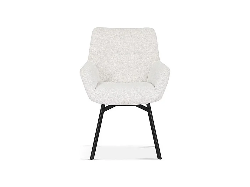 Drehstuhl MADO in Ecru-Stoff, Maße H84 x L63 x P63, ideal für Ihre Küche oder Ihr Esszimmer.