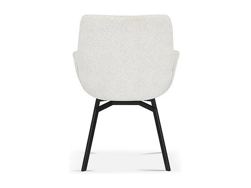 Chaise MADO – Pivotante – Tissu écru – Structure métal noir – H84 x L63 x P63 cm