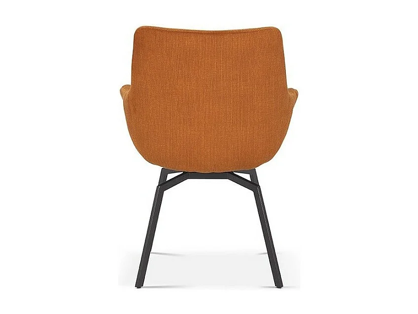 Chaise MADO Pivotant Velours côtelé Orange, dimension H84 x L63 x P63, idéal pour votre cuisine ou salle à manger