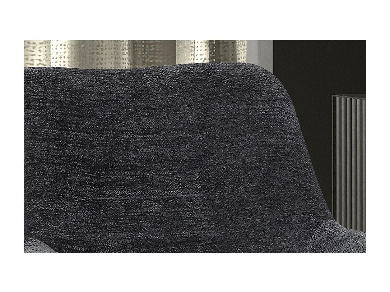 Chaise MADO – Pivotante – Tissu gris foncé – Pieds métal noir – H84 x L63 x P63 cm