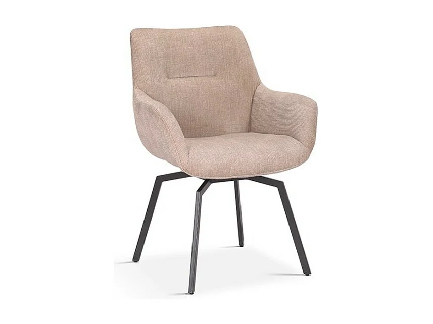 Drehstuhl MADO aus Beigem Cord-Samt, Maße H84 x L63 x T63, ideal für Ihre Küche oder Esszimmer.