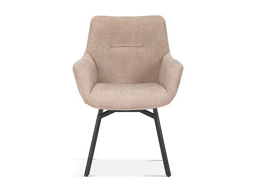 Drehstuhl MADO aus Beigem Cord-Samt, Maße H84 x L63 x T63, ideal für Ihre Küche oder Esszimmer.